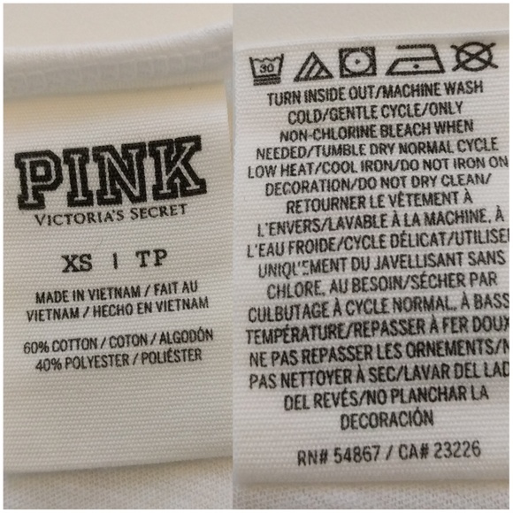 VS PINK Clear Sequined American Flag Size 2 white racerback tank top - Picture 7 of 8